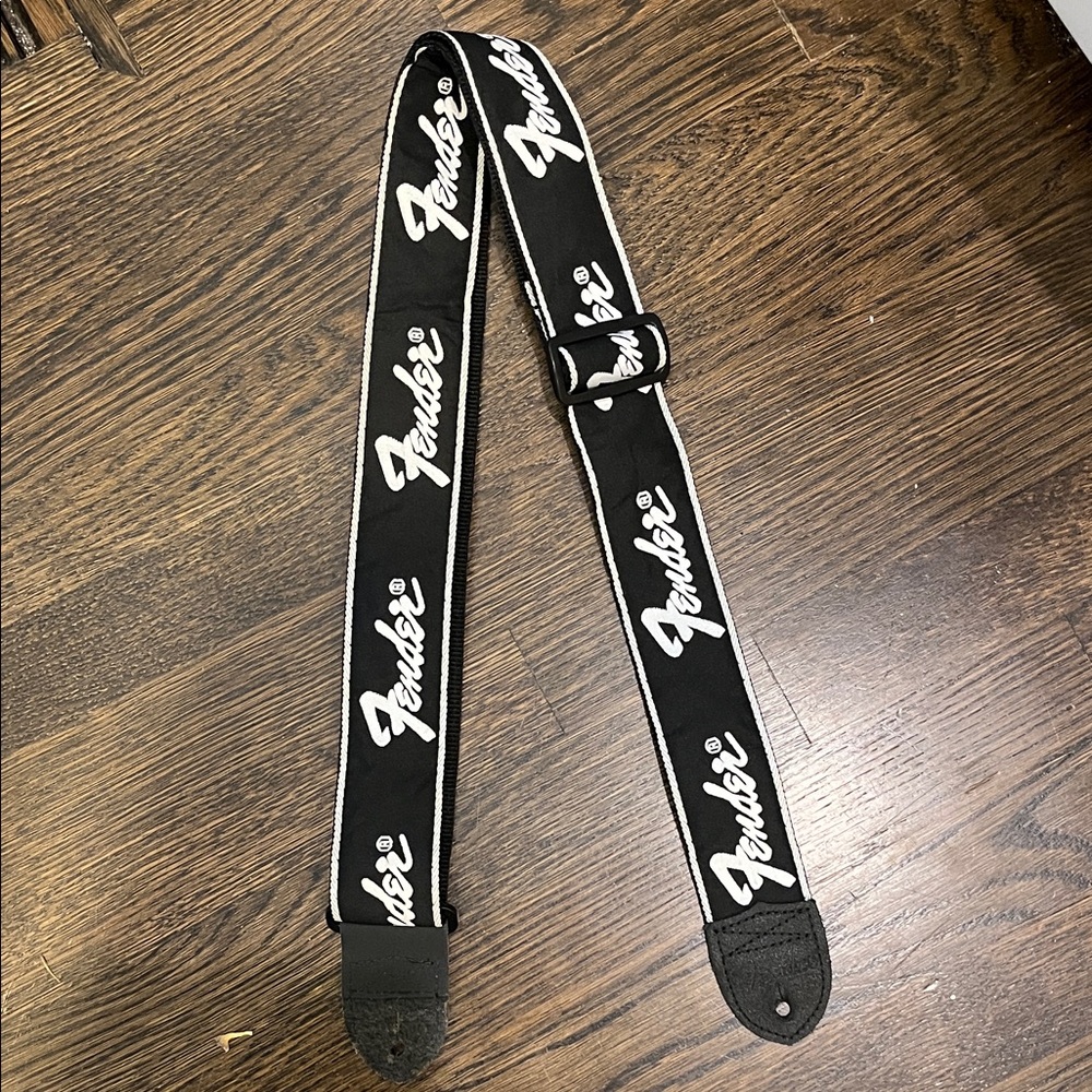 Fender Black Strap with White Logo